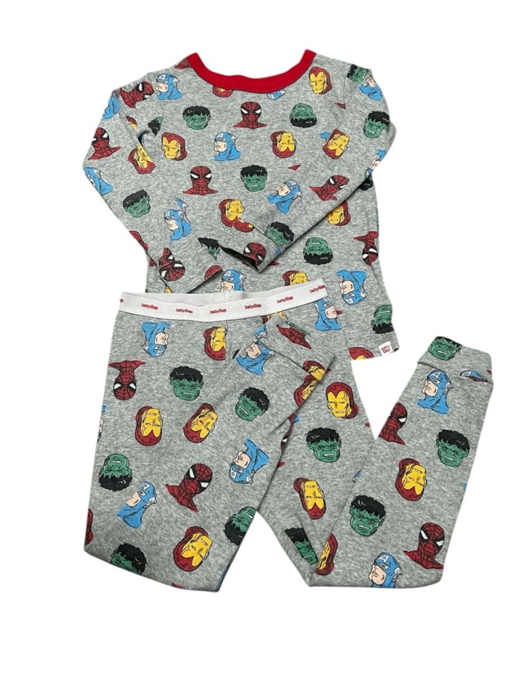 GAP Gray Kids Marvel Face Print Pajama Set